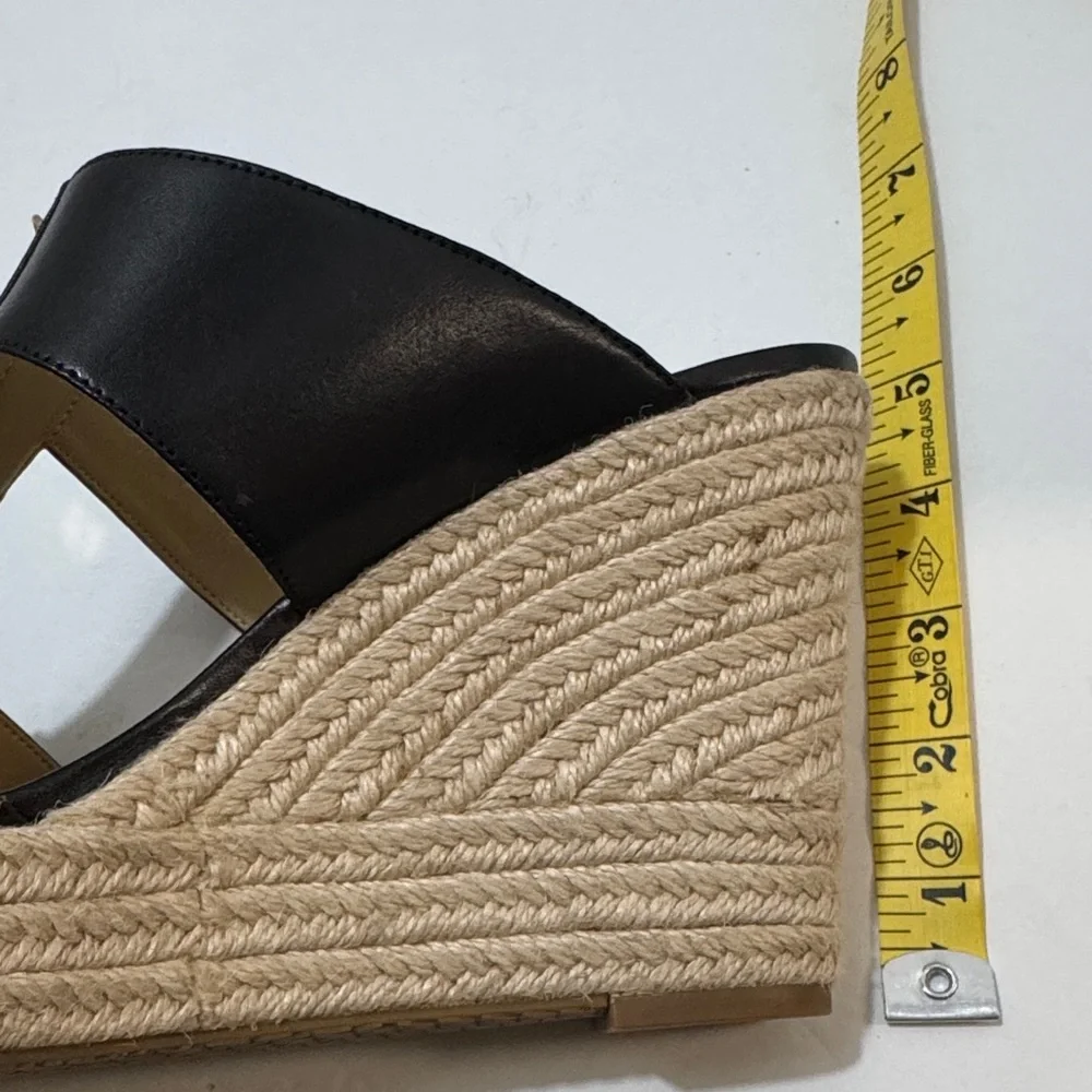 MICHAEL Michael‎ Kors Black Leather Wedges with Tan Espadrille